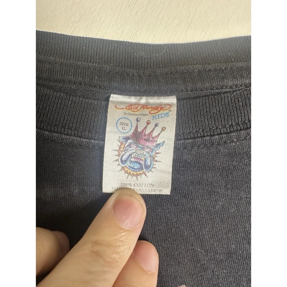 Don Ed Hardy Kids Christened Black Tiger Sz XL Youth Boys Shirt Tee‎ T